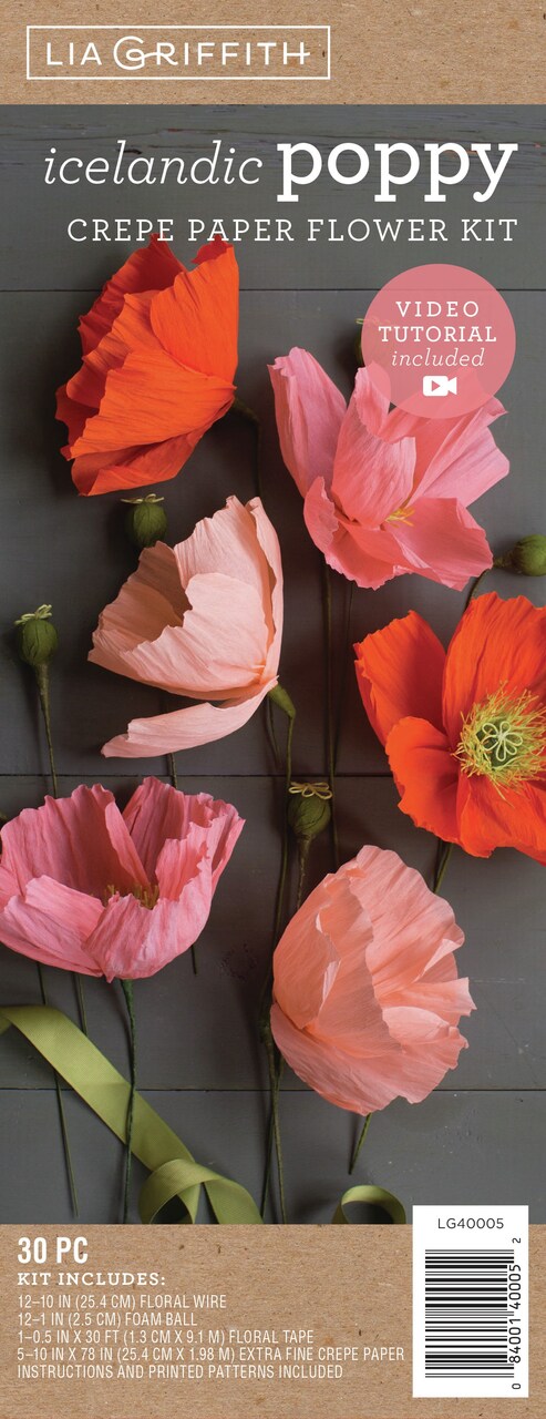 Lia Griffith Crepe Paper Flower Kit -Poppies
